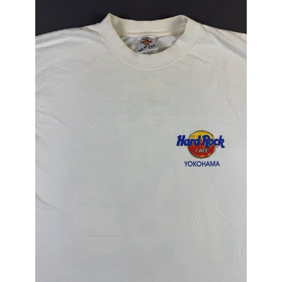 Rare Vintage 90s Hard Rock Cafe Port Of Rock Art Guitar White XL Shirt Music Tee - Picture 8 of 13